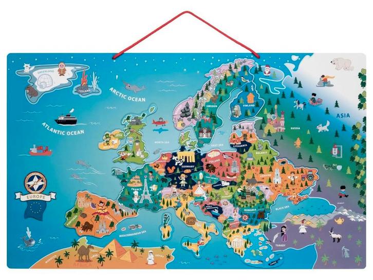 Magnetische kaart Europa (1 magneet mist), Kinderen en Baby's, Speelgoed | Educatief en Creatief, Gebruikt, Puzzelen, Ontdekken
