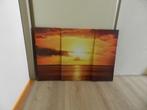 Drieluik Zonsondergang, Huis en Inrichting, Woonaccessoires | Schilderijen, Tekeningen en Foto's, Minder dan 50 cm, Ophalen of Verzenden