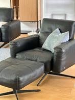 Rolf Benz RB 50 Fauteuils - Mat Zwart Leer, Huis en Inrichting, Ophalen, Gebruikt, Leer, 75 tot 100 cm