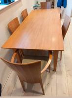 Vintage 6 MASSIEF houten stoelen eetkamerstoelen, Huis en Inrichting, Complete eetkamers, Ophalen, Gebruikt, Vintage design Mid Century jaren 60 70 80