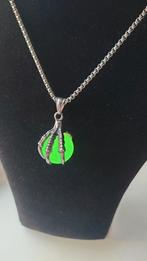 Stoere ketting raven klauw met uranium bal, Sieraden, Tassen en Uiterlijk, Kettingen, Ophalen of Verzenden, Zo goed als nieuw