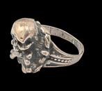 Bodemvondst 18e eeuwse Zilver Doodskop Ring, Verzenden, Zilver