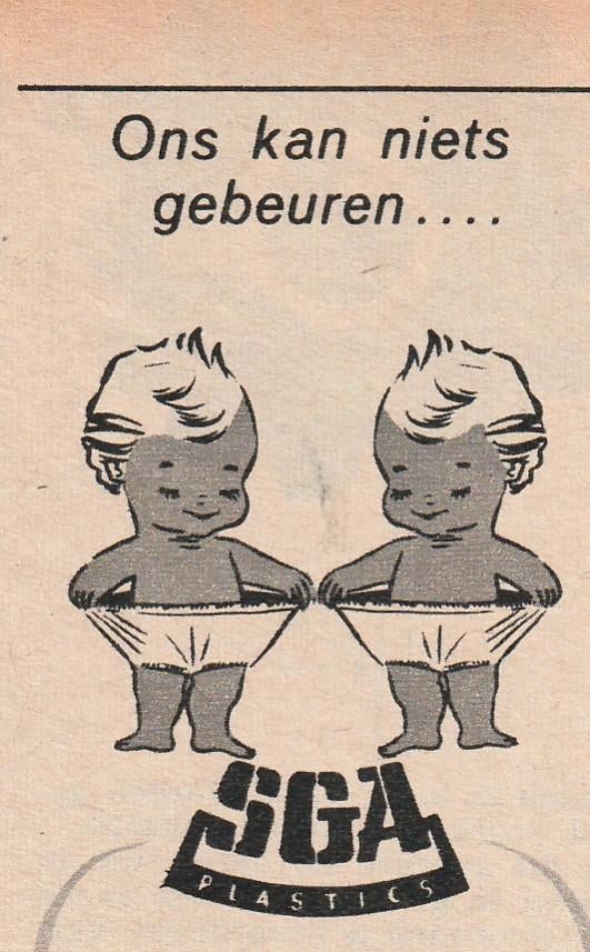 Retro reclame 1964 SGA baby luiers plastic broekjes, Verzenden, Overige typen