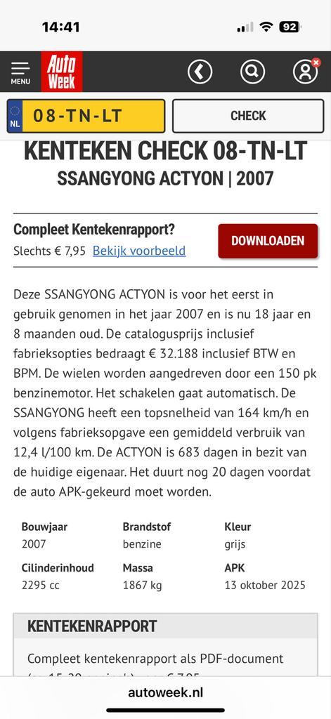 SsangYong Actyon 2.3 A230 4WD AUT 2007 Grijs, Auto's, SsangYong, Particulier, Actyon, 4x4, Airconditioning, Apple Carplay, Centrale vergrendeling