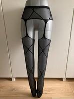 Zwarte jarrettel met motief, Kleding | Dames, Verzenden, Nieuw, Zwart, Panty