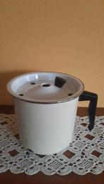 Vintage emaille MELKKANNETJE melkkoker creme, Antiek en Kunst, Antiek | Emaille, Ophalen of Verzenden