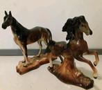 Prachtige antieke porseleinen paarden beelden, Verzamelen, Beelden en Beeldjes, Dier, Zo goed als nieuw, Ophalen