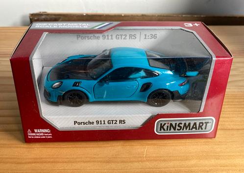 NIEUW! Kinsmart Diecast Porsche 911 GT2 RS – Blauw – 1:36, Hobby en Vrije tijd, Modelauto's | Overige schalen, Nieuw, Auto, Ophalen of Verzenden