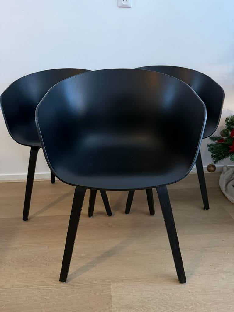 HAY chair AAC22 zwart - 3 stuks, Huis en Inrichting, Ophalen, Kunststof, Gebruikt, Drie
