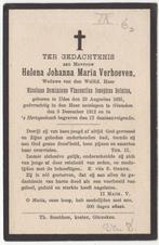 Helena J.M. Verhoeven 1835 Uden + 1912 Ginneken, 77 jaar, Verzamelen, Verzenden, Bidprentje