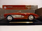 Chevrolet Corvette c1 rood 1958 Motor max metal 1:18 KRD, Hobby en Vrije tijd, Modelauto's | 1:18, Motormax, Ophalen of Verzenden