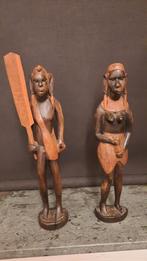 Houten Afrikaanse Beelden Set, Ophalen of Verzenden