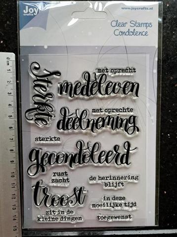 JOY CRAFTS STEMPEL NEDERLANDSE TEKSTEN MEDELEVEN CONDOLEREN  beschikbaar voor biedingen
