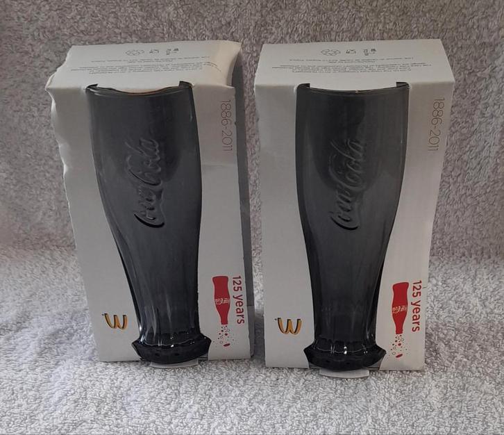 Coca-Cola Glazen 1886-2011 - Set van 2 McDonald's, Verzamelen, Glas en Borrelglaasjes, Zo goed als nieuw, Frisdrankglas, Ophalen of Verzenden