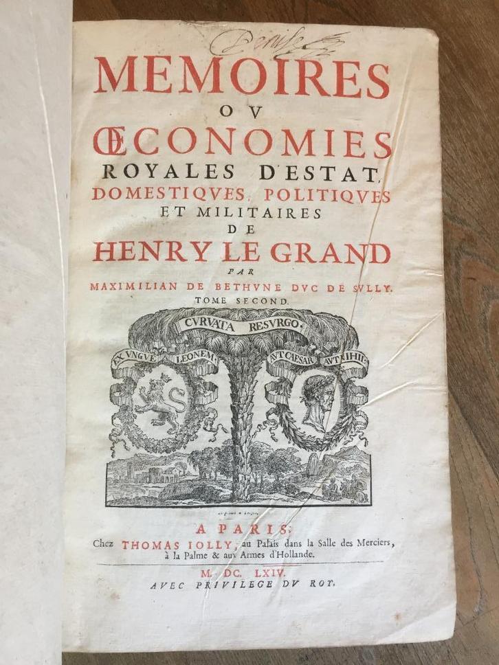 Sully Memoires ou oeconomies royales 1664 folio leren band, Antiek en Kunst, Antiek | Boeken en Bijbels, Ophalen of Verzenden