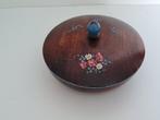 mooi houten rond kistje/juwelenkistje/ snuisterijdoosje, Ophalen of Verzenden