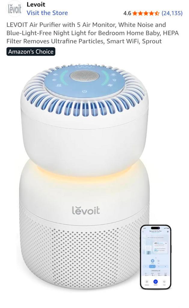 Levoit Luchtreiniger met HEPA Filter, Witgoed en Apparatuur, Luchtbehandelingsapparatuur, Nieuw, Luchtreiniger, Ophalen of Verzenden