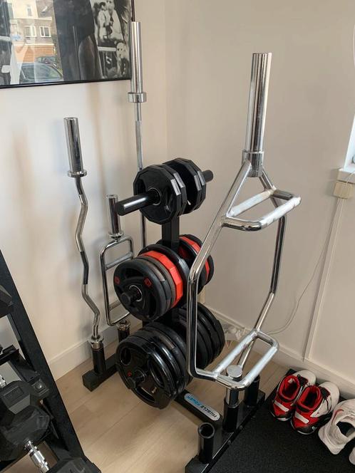 Diverse Halterstangen met 50mm Sluiting + Opbergsysteem, Sport en Fitness, Fitnessmaterialen, Gebruikt, Ophalen