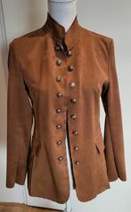 Leuk suede look jasje blazer cognac zilverkleurige knopen M, Maat 38/40 (M), Bruin, Ophalen of Verzenden, Jasje
