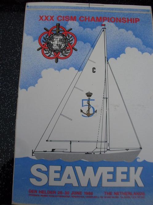 sticker XXX cism championship seaweek 1988 logo leger, Verzamelen, Stickers, Zo goed als nieuw, Bedrijf of Vereniging, Verzenden