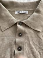 Zara heren poloshirt L kaki, viscose & polyester, Ophalen of Verzenden, Zo goed als nieuw, Groen