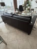 Mooie donkerbruine leren 2 1/2 zitsbank van Roche Bobois, Huis en Inrichting, Ophalen, Tijdloos design, Gebruikt, 100 tot 125 cm