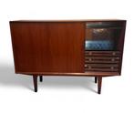 Deens highboard sideboard teak mid century, Ophalen, Gebruikt, 25 tot 50 cm