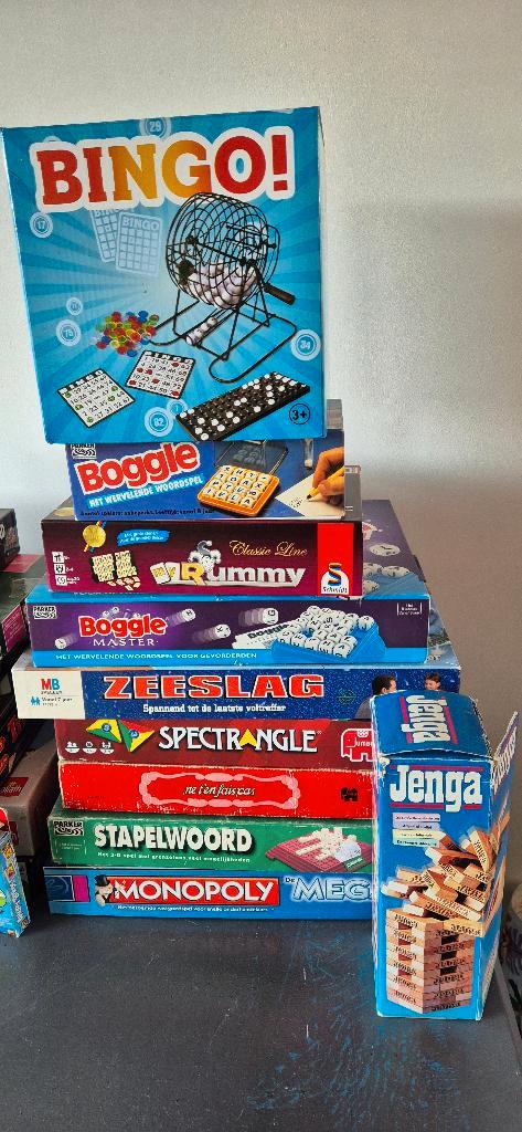 Groot lot diverse bordspellen + pokerchip set, Hobby en Vrije tijd, Gezelschapsspellen | Bordspellen, Gebruikt, Een of twee spelers