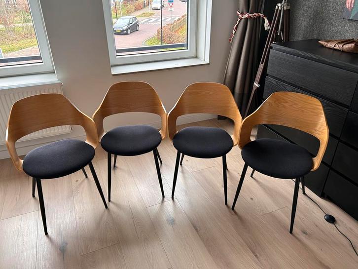 Vier Mooie Eetkamerstoelen, Huis en Inrichting, Stoelen, Zo goed als nieuw, Vier, Ophalen