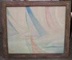 Alfred PROWIZUR, abstractie met zeilboten, Ophalen of Verzenden