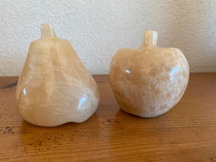 Albasten appel en peer, Verzamelen, Beelden en Beeldjes, Gebruikt, Overige typen, Ophalen of Verzenden