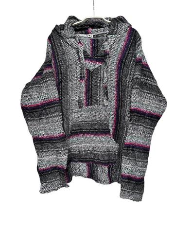 Vintage Baja Hoodie Mt XL Zwart Wit Grijs Paars Roze Gebreid beschikbaar voor biedingen