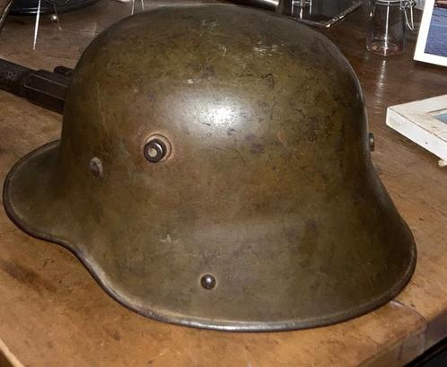 WW1 Duitse helm Stahlhelm origineel M16 (herplaatst), Verzamelen, Militaria | Tweede Wereldoorlog, Landmacht, Helm of Baret, Duitsland