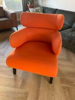Oranje fauteuil met comfortabele rugleuning, Huis en Inrichting, Fauteuils, Ophalen, 75 tot 100 cm, Zo goed als nieuw, Stof