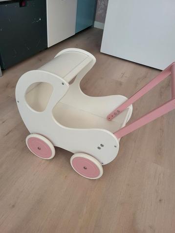Houten Poppenwagen - Eerste Stapjes beschikbaar voor biedingen