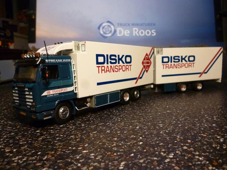 Tekno Scania 143 combi Disko met certificaat, Hobby en Vrije tijd, Modelauto's | 1:50, Nieuw, Bus of Vrachtwagen, Tekno, Ophalen of Verzenden