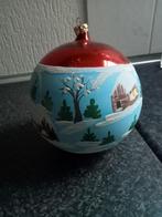 KERST: prachtige nieuwe grote glazen geschilderde kerstbal, Ophalen of Verzenden, Nieuw