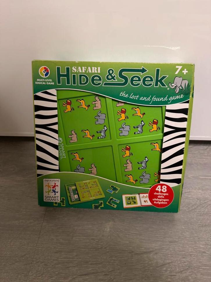 Safari Hide & Seek - Denkspel, Hobby en Vrije tijd, Gezelschapsspellen | Bordspellen, Zo goed als nieuw, Een of twee spelers, Reisspel