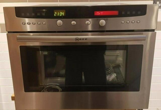Nette inbouw combi oven magnetron roestvrijstaal, Witgoed en Apparatuur, Ovens, Gebruikt, Inbouw, Oven met grill, 45 tot 60 cm