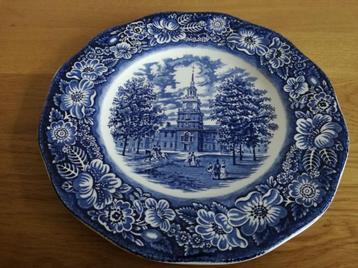 Bord blauw/wit, Liberty blue Independence Hall € 7,50 beschikbaar voor biedingen