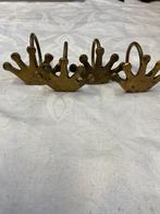 4 Vintage Messing Servetringen - Kroontjes, Ophalen of Verzenden, Gebruikt, Bruin, Metaal