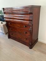 Antieke Mahonie Chiffonnière met 5 Laden, Ophalen, Gebruikt