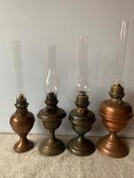 4 Olielampen koper, Antiek en Kunst, Antiek | Lampen, Ophalen of Verzenden