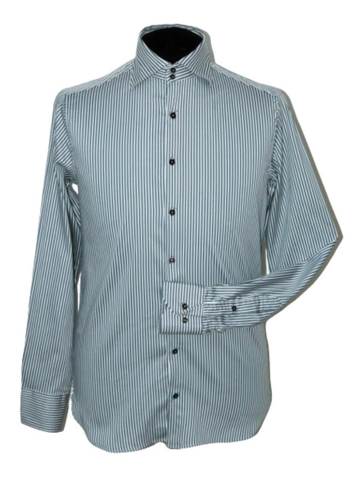 British Indigo gestreept overhemd, shirt, Mt. S, Kleding | Heren, Overhemden, Zo goed als nieuw, Halswijdte 38 (S) of kleiner