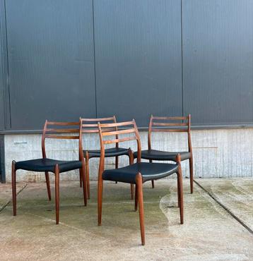 Niels Moller vintage design mod 78 stoelen deens palissander beschikbaar voor biedingen