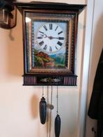 Antieke schilderij klok, 120 jaar oud de slinger is niet or, Antiek en Kunst, Ophalen of Verzenden