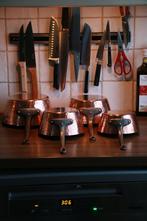 Lecellier: Set vintage koperen conische sauspannen, Ophalen of Verzenden, Gebruikt, Overige materialen, Pannenset