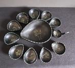 Vintage kommenset met uniek design, Gebruikt, Keramiek, Ophalen of Verzenden, Kom(men)