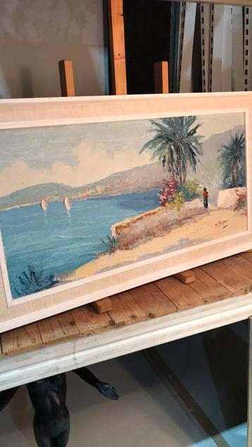 Vintage schilderij van Milo Camprio.  beschikbaar voor biedingen
