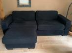 Ruime zwarte 2-zits bank, wasbare hoezen, Ophalen, Gebruikt, Tweepersoons, 75 tot 100 cm